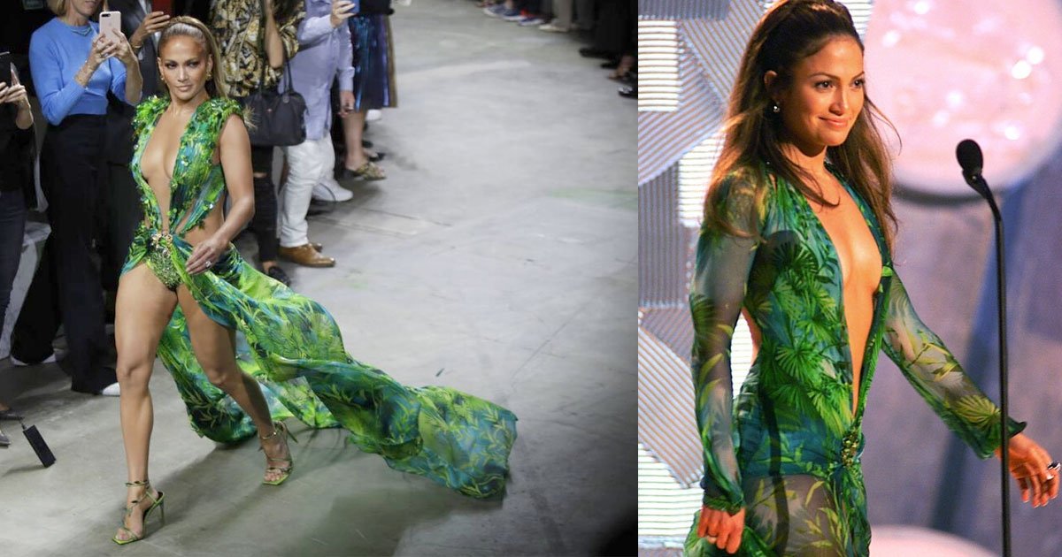 jennifer lopez recreated her 2000 grammys outfit at versace show during milan fashion week.jpg?resize=1200,630 - Fashion Week: Jennifer Lopez a porté une nouvelle fois la tenue qu'elle avait lors des Grammys Awards de 2000