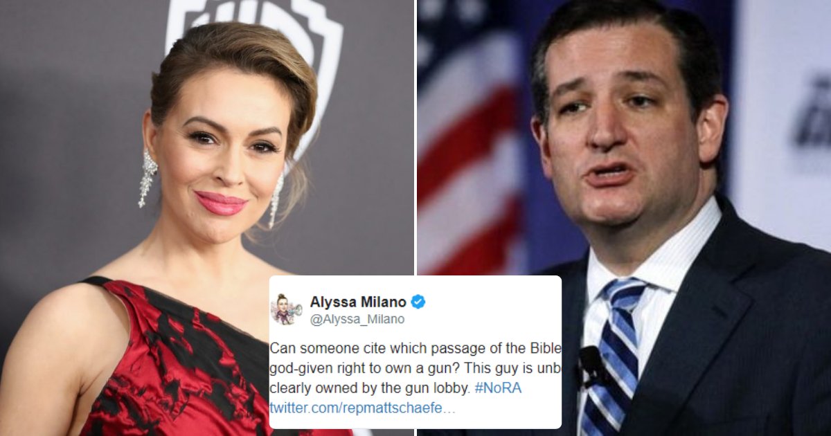 milano3.png?resize=1200,630 - Actress Alyssa Milano Wants To Know Why Self-Defense Is God-Given Right, Receives Long Reply From Senator Cruz