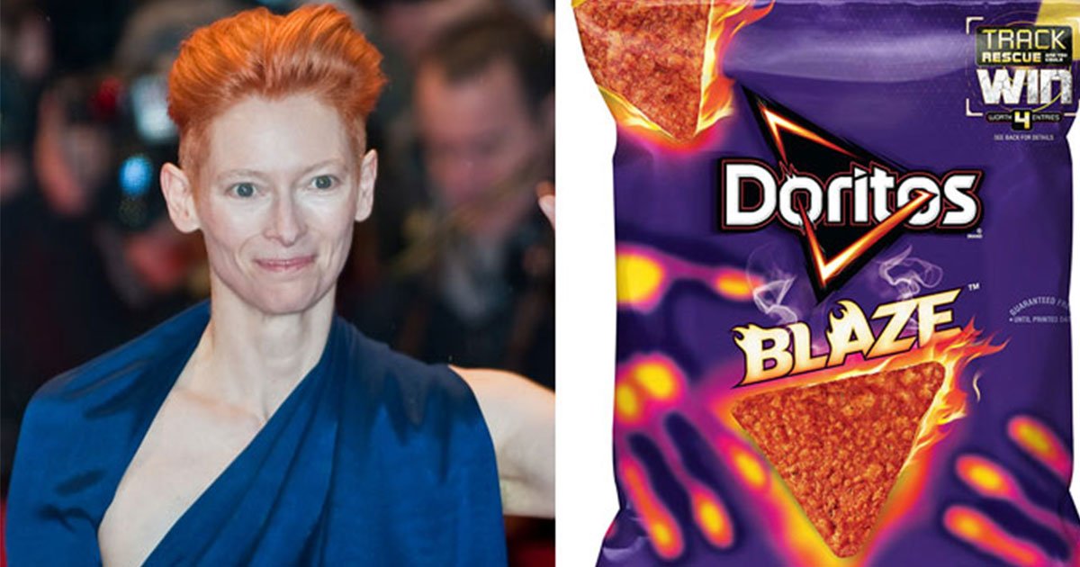 somebody compared tilda swintons outfits to different flavors of doritos and it is hilarious.jpg?resize=412,275 - Somebody Hilariously Compared Tilda Swinton’s Outfits To Different Flavors Of Doritos