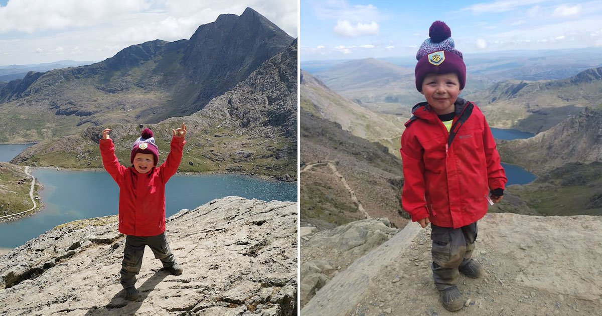 toddler three peaks.jpg?resize=412,232 - Un jeune garçon de trois ans a grimpé le plus haut sommet de Grande-Bretagne pour son meilleur ami décédé à deux ans