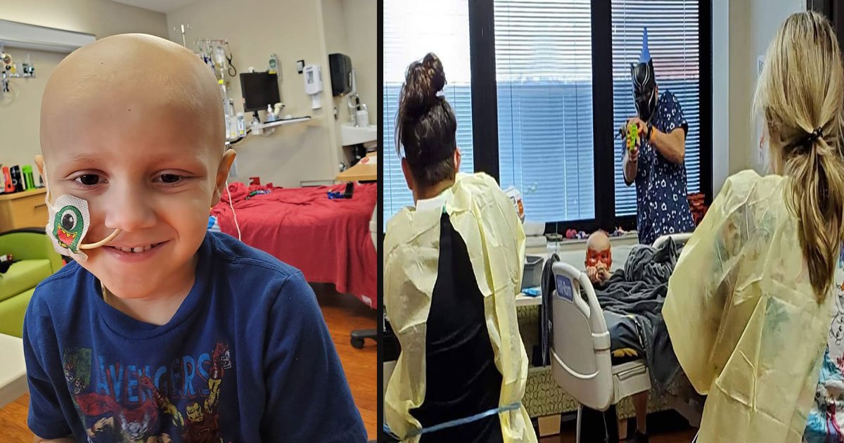 untitled 1 100.jpg?resize=1200,630 - Des infirmières ont fait une bataille Nerf avec un garçon de 4 ans atteint d'un cancer du cerveau pour le distraire de son traitement