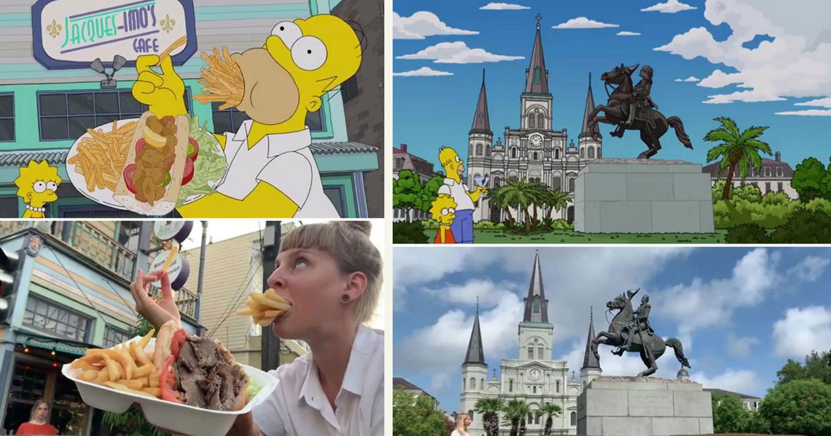 untitled 1 8.jpg?resize=1200,630 - Deux touristes ont recréé l'épisode des Simpson ou Homer fait une tournée gastronomique à la Nouvelle-Orléans