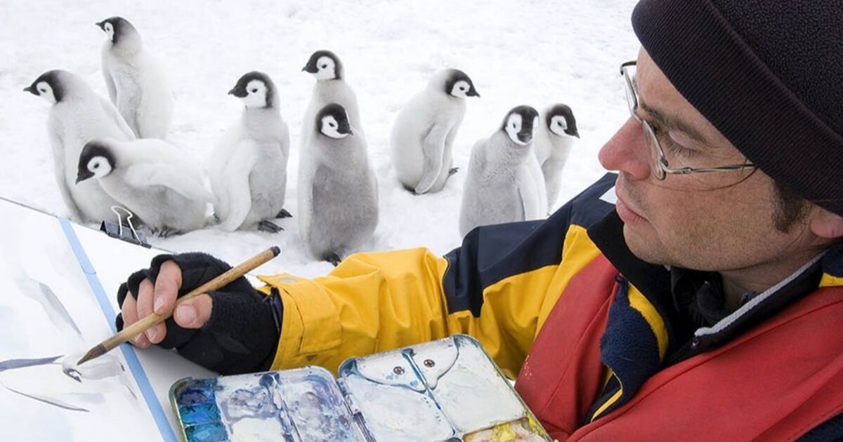 untitled design 19 1.png?resize=1200,630 - Artist Spent 15 Years Painting In Antarctica Surrounded By Penguins