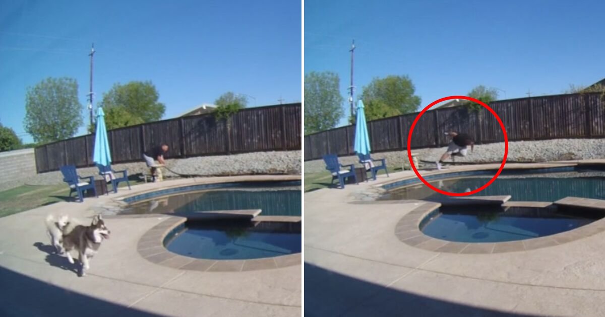 untitled design 78.png?resize=1200,630 - Un homme a été filmé en train de trébucher et de tomber dans une piscine