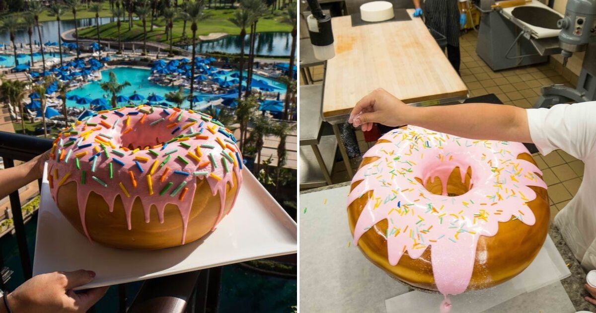 untitled design 89.png?resize=1200,630 - Un hôtel offre le plus gros donut du monde, qui pèse 4,5 kilos et contient 28 000 calories