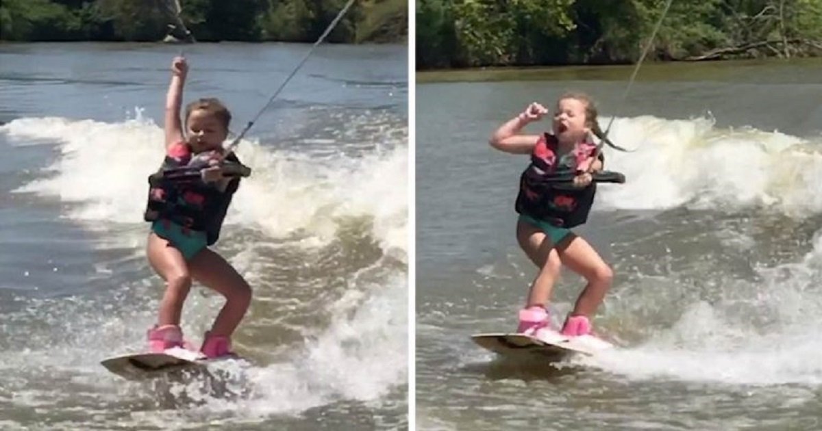 w3 3.jpg?resize=412,275 - Six-Year-Old Girl - Wakeboarding Since She Was Two - Performed Some Sassy Dance Moves In The Water