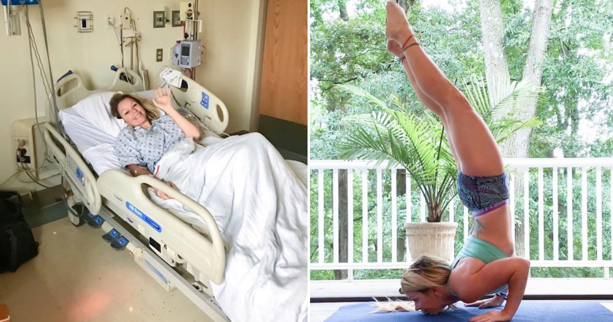 woman stroke while doing yoga.jpg?resize=412,275 - Woman, Who Suffered A Massive Stroke While Performing A Headstand, Is Back On Her Yoga Mat Again