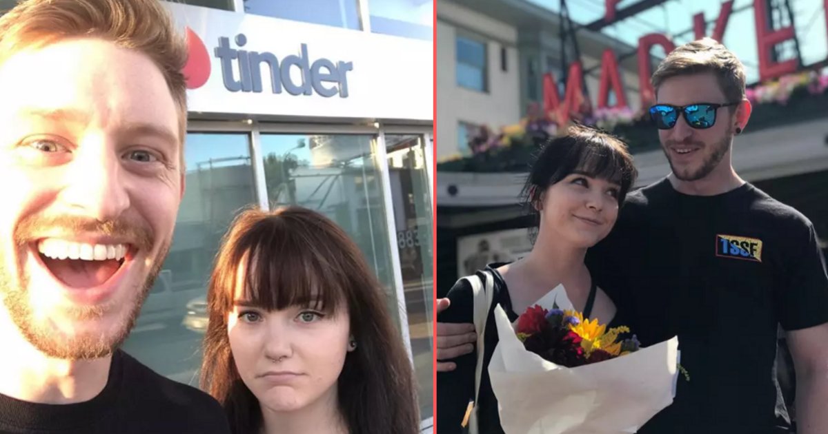 y1 11.png?resize=412,232 - Boyfriend Took His Girlfriend to Tinder Headquarters Because That's Where They First "Met"