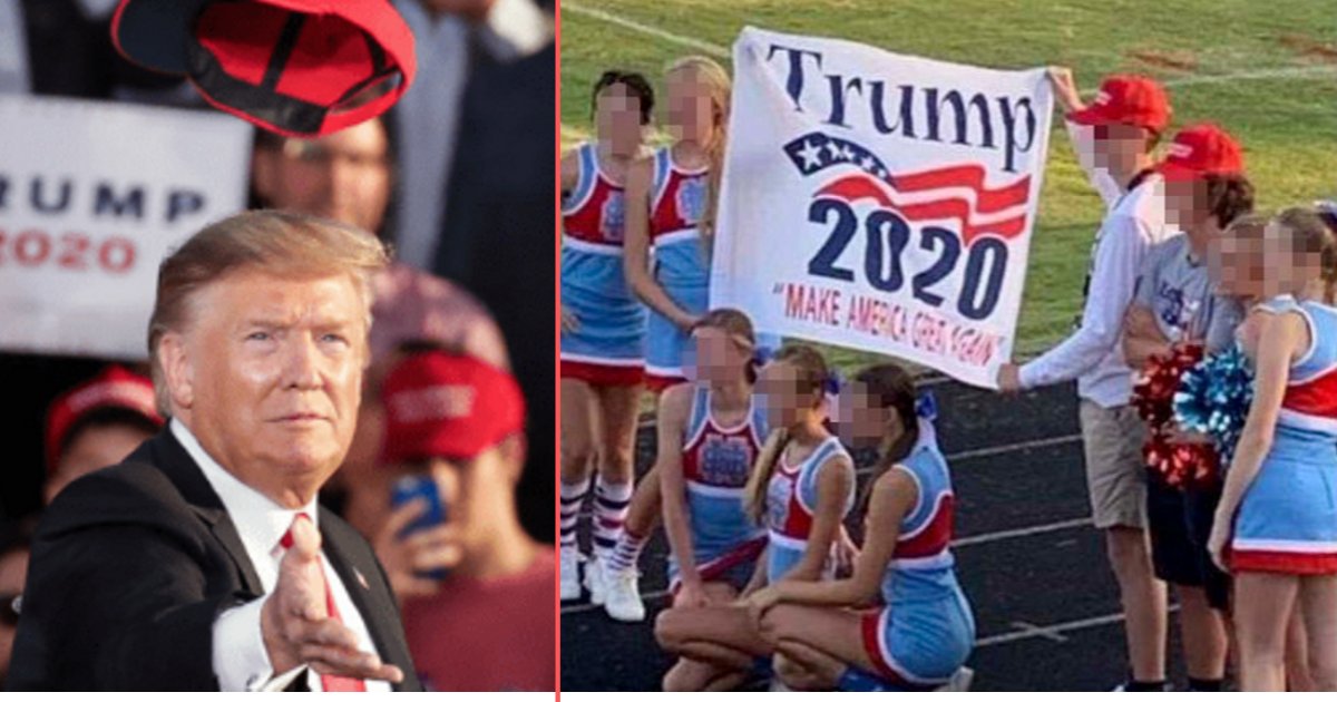 y5 11.png?resize=412,275 - Cheerleaders Put on Probation for Posing With Trump 2020 Banner