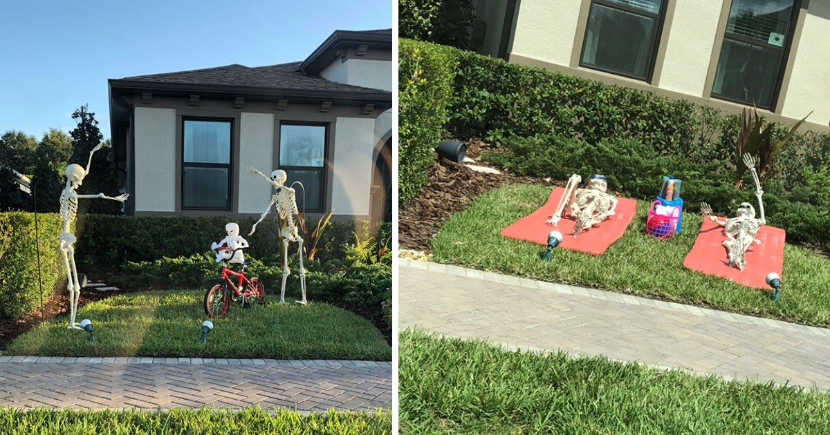 a 94.jpg?resize=1200,630 - Une femme poste des photos de la famille squelette de ses voisins pour Halloween