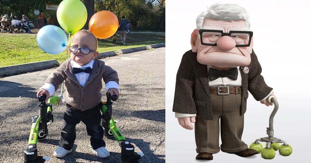 boy with cerebral palsy dressed up as carl fredricksen from up and it is too adorable.jpg?resize=412,232 - Boy With Cerebral Palsy Dressed Up As Carl Fredricksen From Up