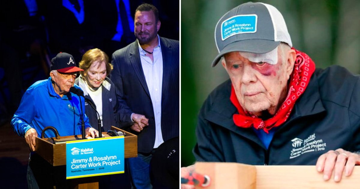 carter5.png?resize=1200,630 - Former President Jimmy Carter Is Back To Building Homes With 14 Stitches And Black Eye After Bad Fall