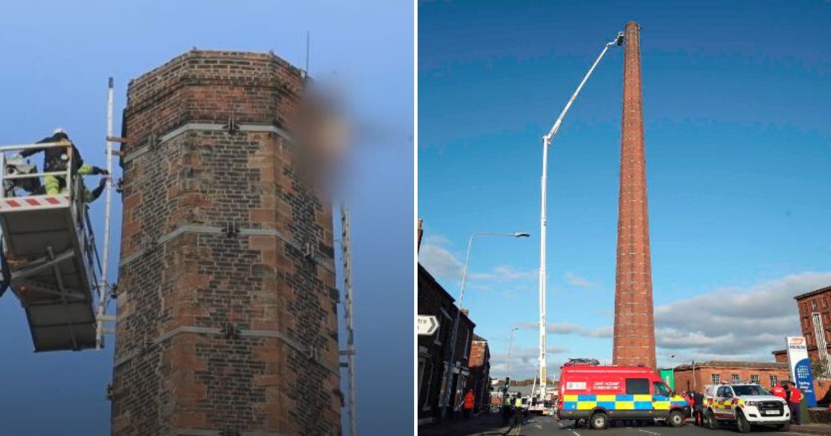 chimney5.png?resize=1200,630 - Police Confirmed That The Man Who Was Found Trapped At Top Of 300Ft Chimney Has Passed Away