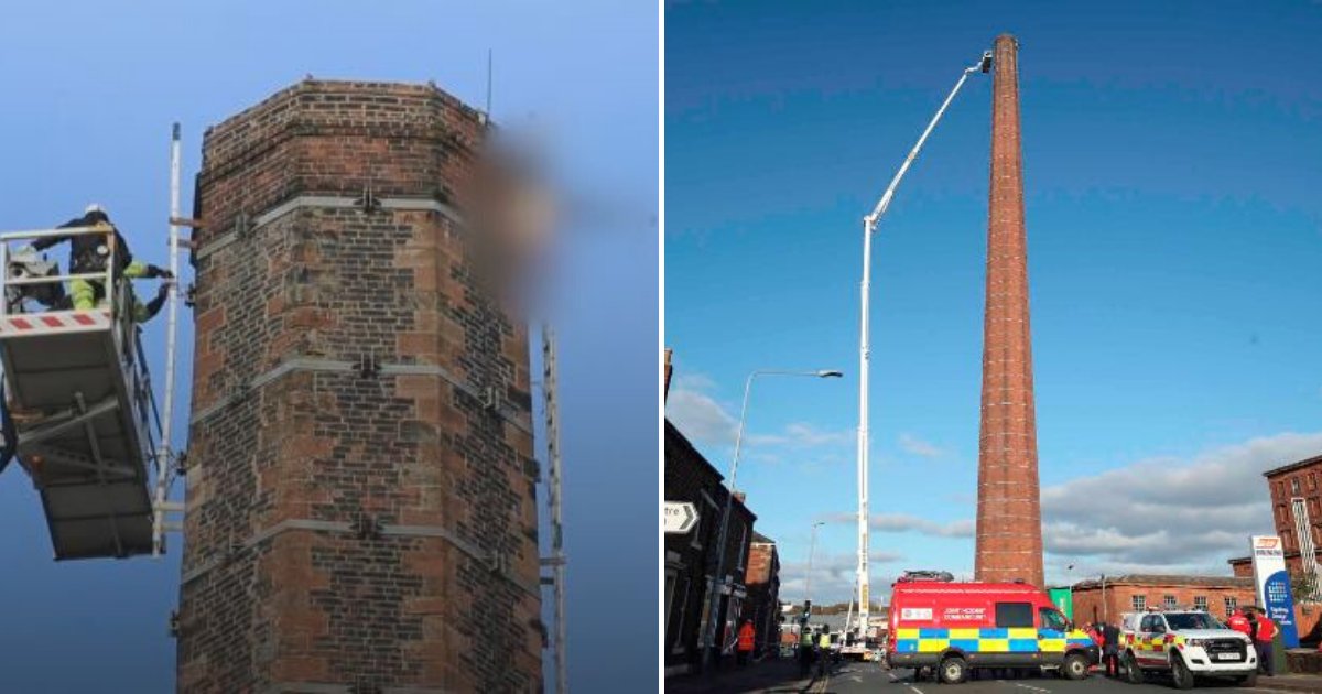 chimney5.png?resize=412,232 - Police Confirmed That The Man Who Was Found Trapped At Top Of 300Ft Chimney Has Passed Away