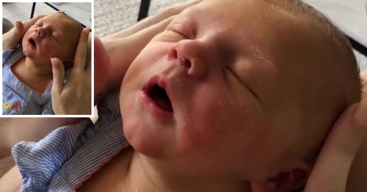 d7.png?resize=412,275 - Newborn Baby Girl Smiles as She Enjoys Her Face Massage