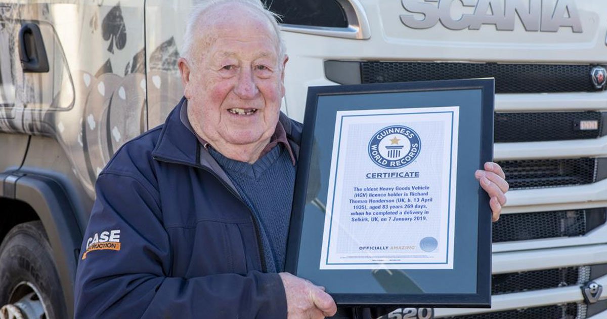 guinness world record oldest hgv driver.jpg?resize=1200,630 - 83-Year-Old Named By The Guinness Book Of World Records As The World’s Oldest HGV Driver
