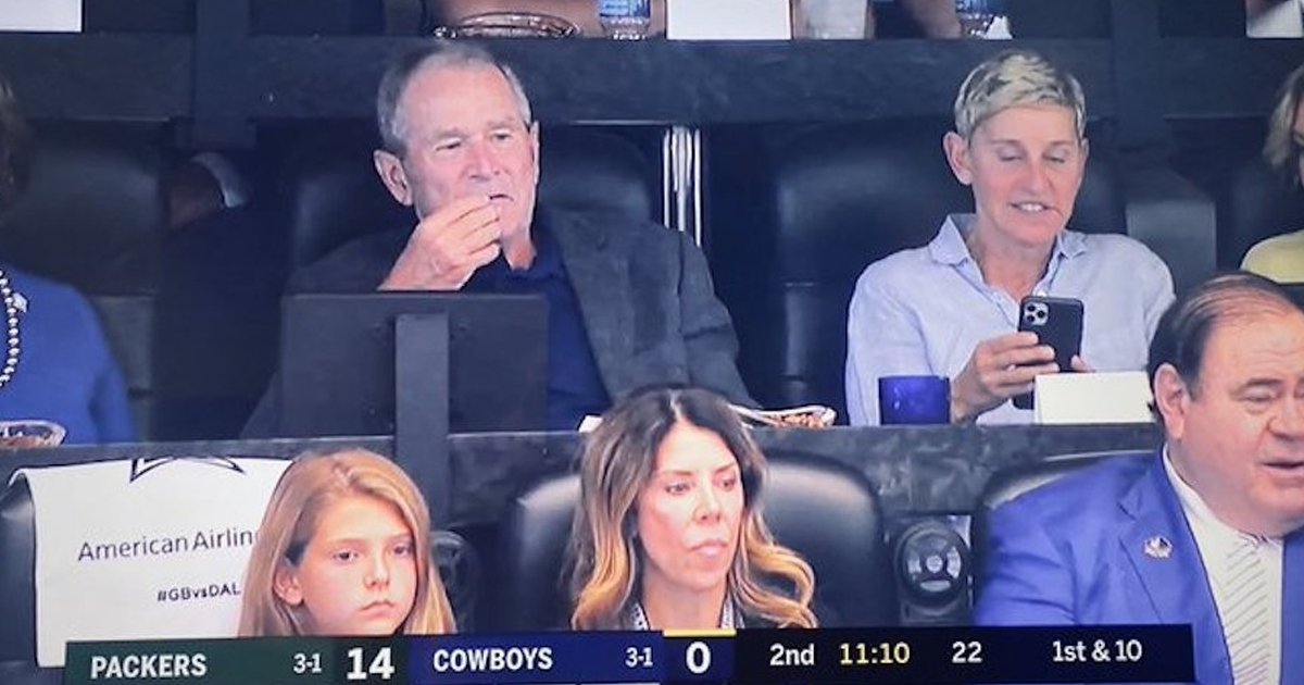 img 5d9fa7b927281.png?resize=412,275 - George Bush And Ellen DeGeneres Sat Together At A Cowboys Game In Dallas