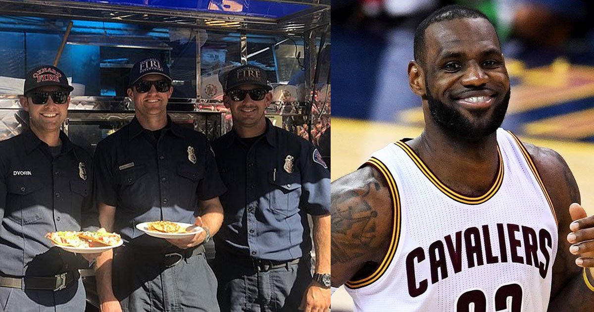 lebron james sent taco trucks to feed firefighters battling southern california blazes.jpg?resize=412,275 - LeBron James Sent Taco Trucks For Firefighters Battling The Wildfires In LA