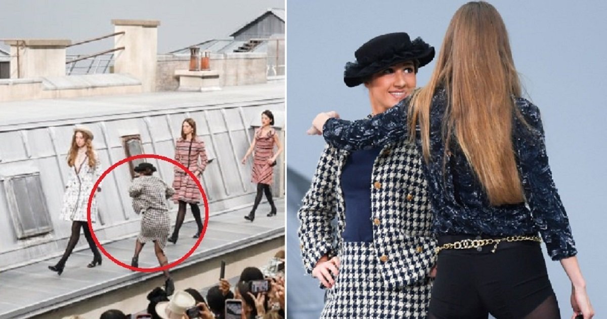 p3 2.jpg?resize=1200,630 - YouTube Prankster Who Crashed Paris Fashion Week Was Promptly Marched Off The Catwalk By Gigi Hadid