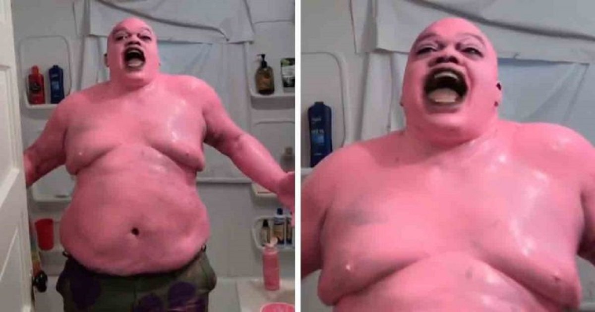 s3 10.jpg?resize=1200,630 - A Man Painted Himself Pink To Become Real-Life Patrick Star To Send A Message About Pollution