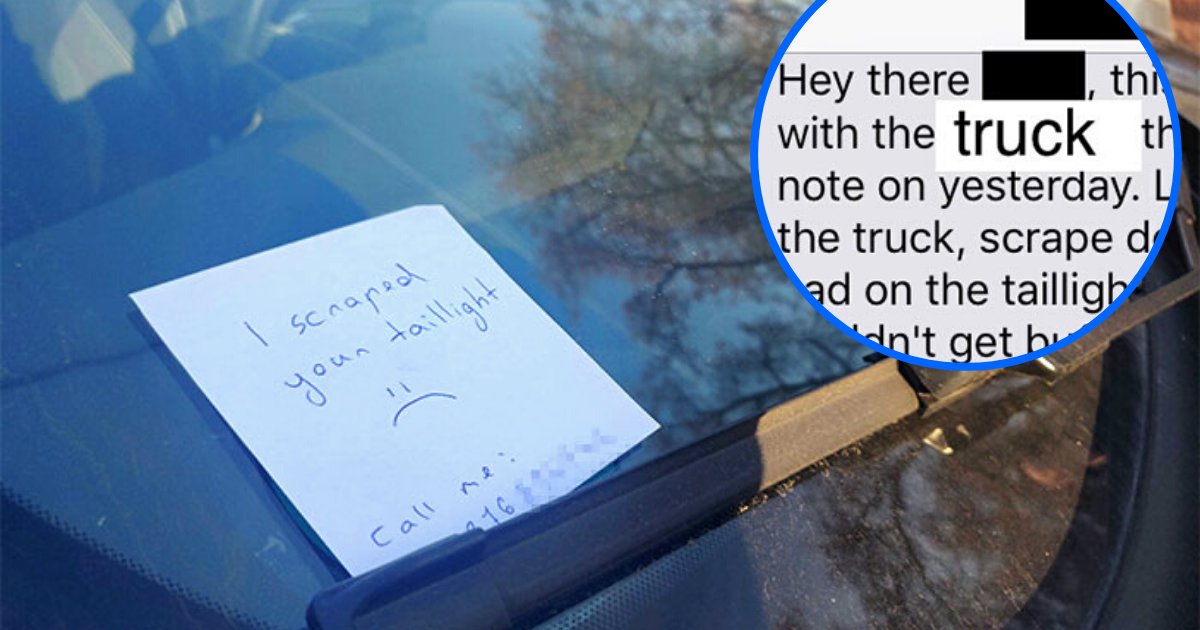 truck8.png?resize=1200,630 - 'I Made A Scrape On Stranger's Tail Light While Parallel Parking, Today I Got This Text'