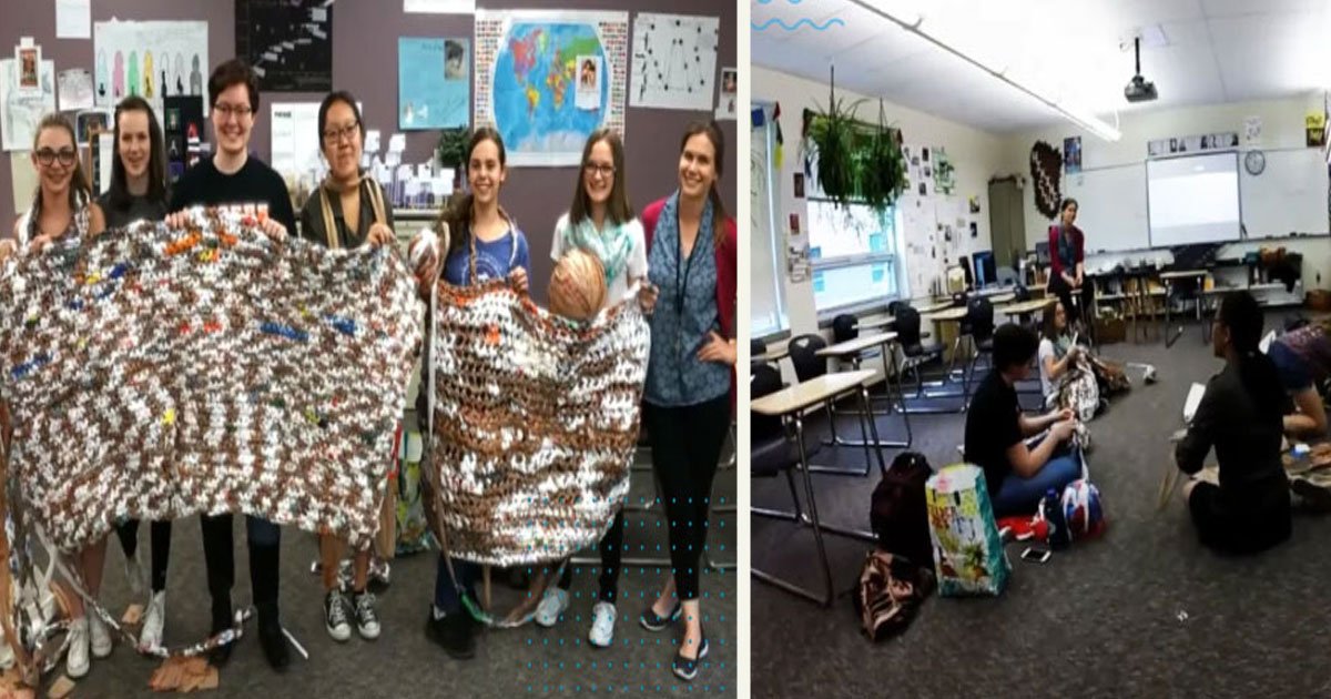 untitled 1 28.jpg?resize=412,275 - High School Students Used Plastic Bags To Create Warm Blankets For The Homeless