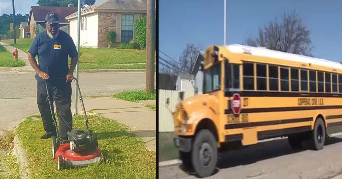 untitled 1 4.jpg?resize=412,275 - A Bus Driver Brought His Own Lawnmower To Cut The Overgrown Grass At The Student's Bus Stop: 'My Kids Have To Stand There'