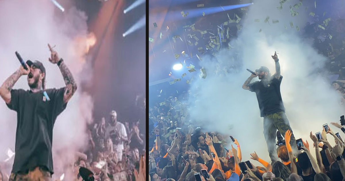 untitled 1 87.jpg?resize=1200,630 - Le chanteur Post Malone fait pleuvoir 45 000 € sur la foule lors de son concert à Miami