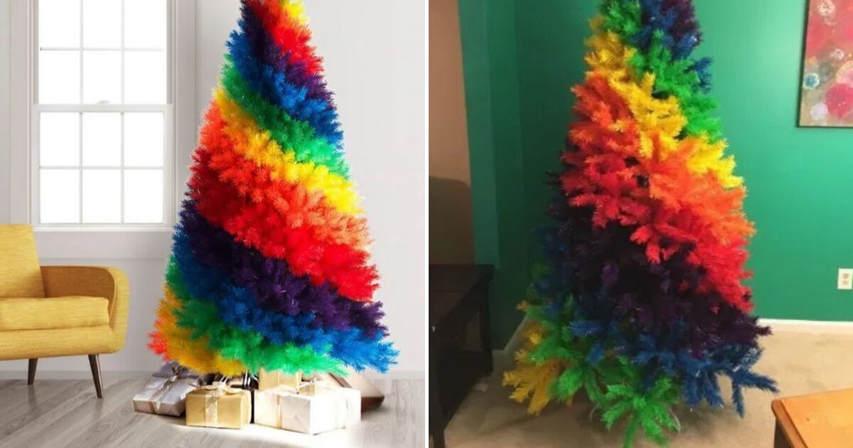 untitled design 67.png?resize=412,275 - Les gens ne peuvent pas résister aux sapins de Noël arc-en-ciel pour célébrer le temps des fêtes dans un nouveau style