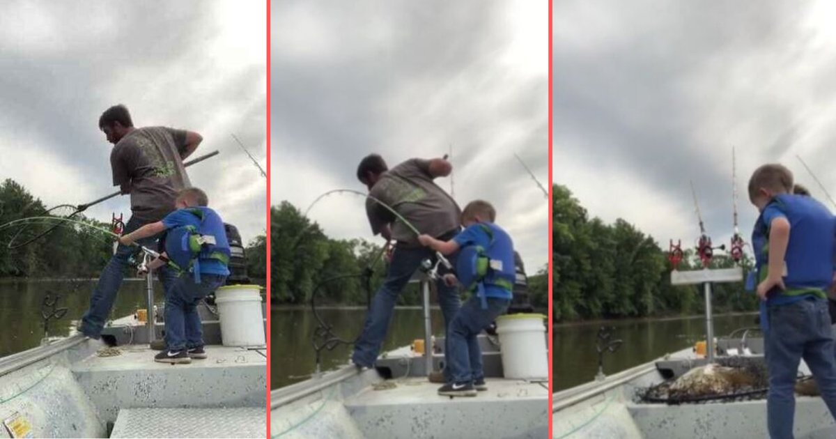 y 4 1.png?resize=412,275 - Adorable Little Boy Is Overjoyed When Catches A Huge Fish