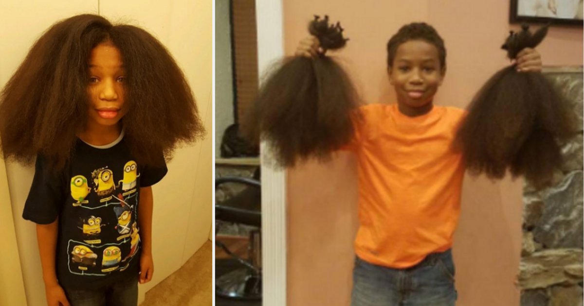 y1 2.png?resize=1200,630 - Boy Lets His Hair Grow for the Following 2 Years to Help The Kids With Cancer