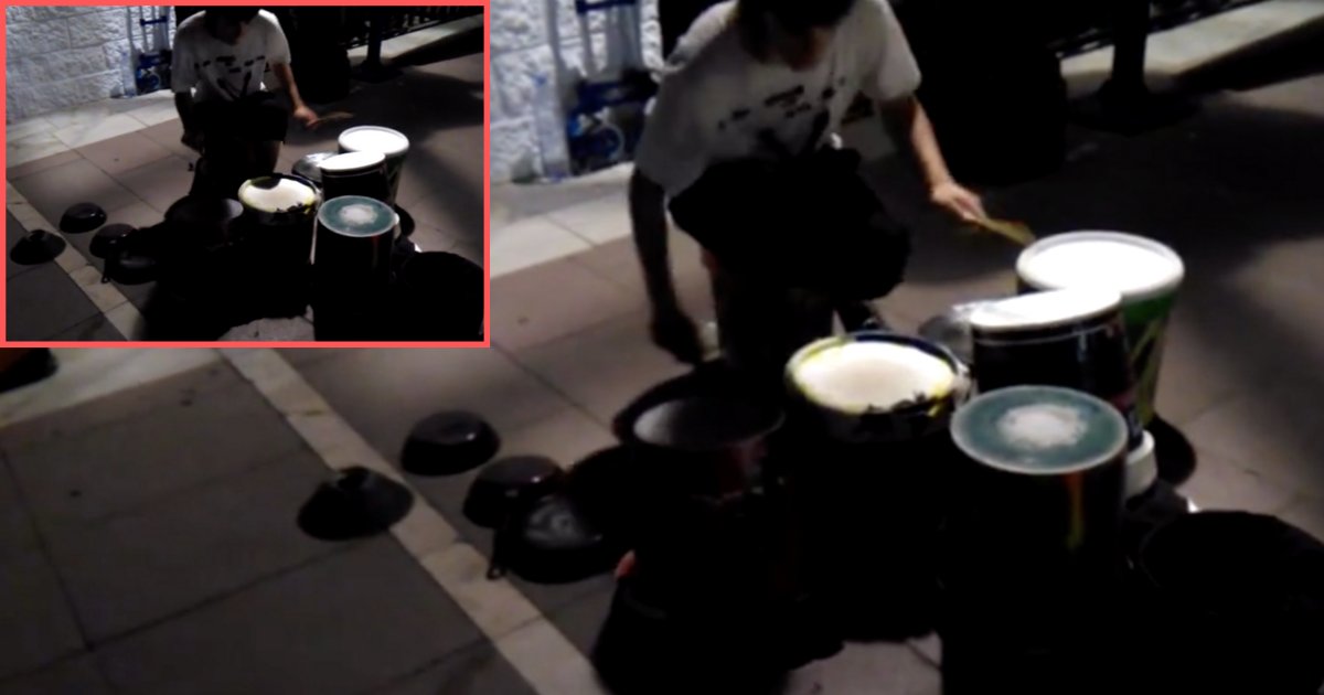 y2 4.png?resize=412,275 - Watch Fantastic Video of This Talented Street Drummer