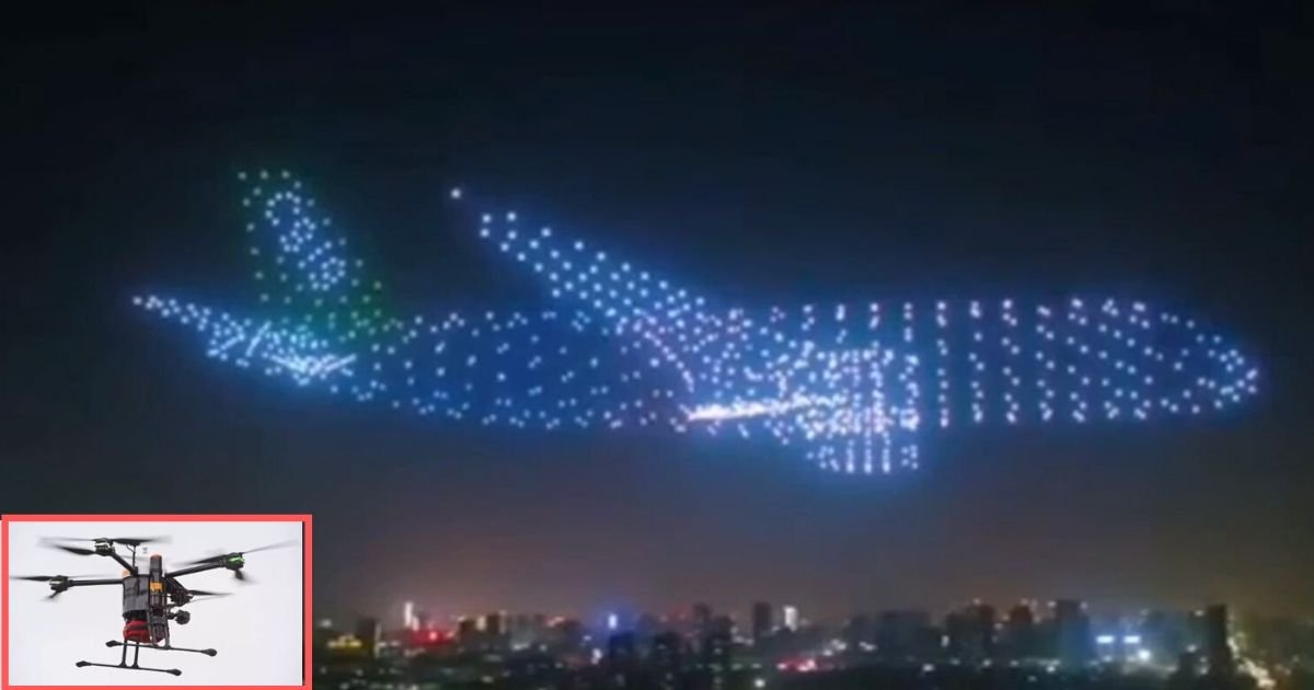 2 129.jpg?resize=1200,630 - 800 Drones Came Together to Make Incredible Figures In the Sky In China