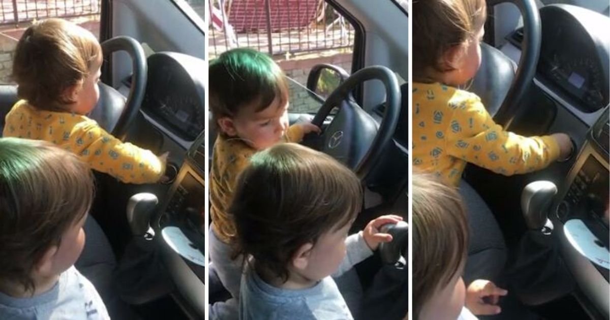 2 191.jpg?resize=412,275 - Adorable Twins Worked As A Team To Raid Their Father’s Car