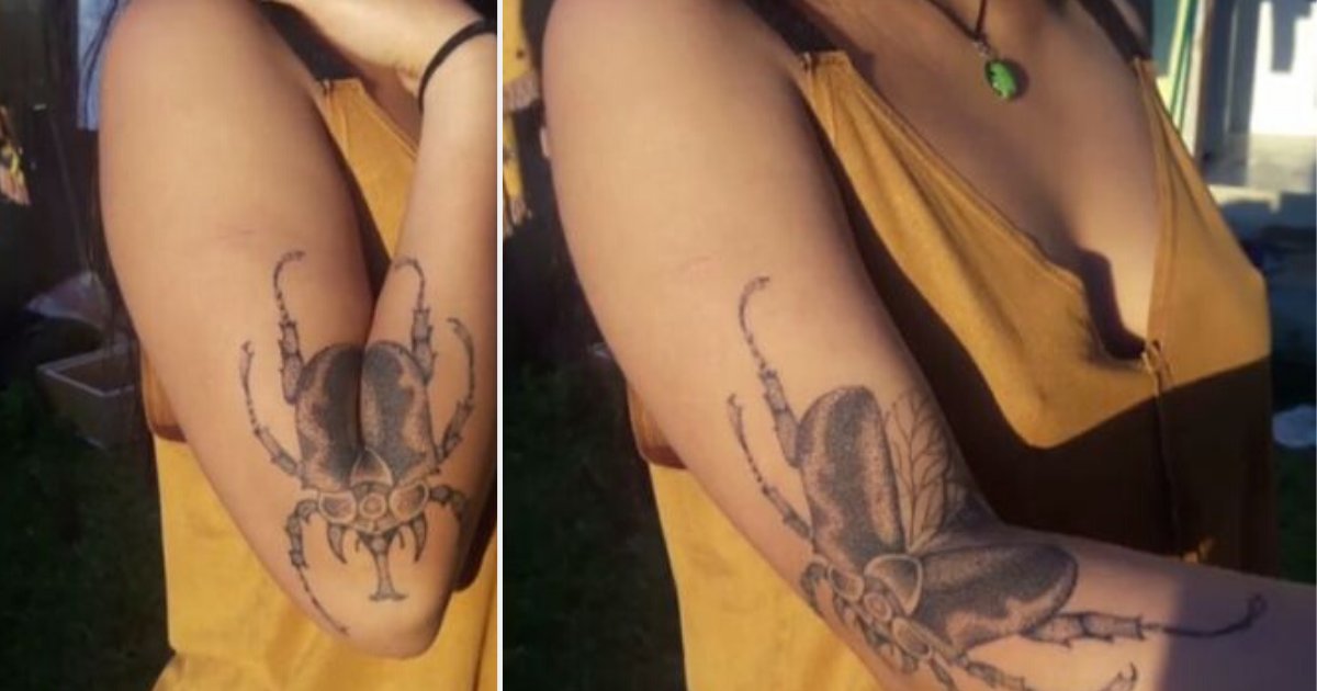 5 12.png?resize=412,275 - Une fille exhibe son tatouage en scarabée novateur et bizarre