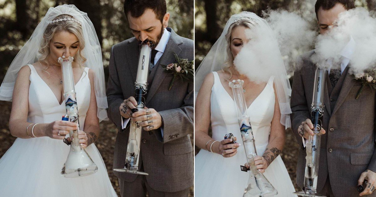 a 49.jpg?resize=1200,630 - A Couple Tied The Knot By Using 'His' And 'Hers' Themed Custom Bongs On Their Big Day