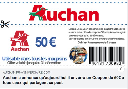 arnaque.png?resize=412,275 - Alerte Arnaque: De faux bons d’achat Auchan circulent sur Facebook