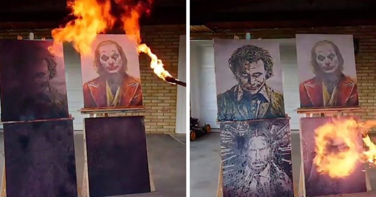 f3 1.jpg?resize=412,232 - Amazing Artist Uses Fire-Breathing Technique To Reveal Amazing Movie Portraits