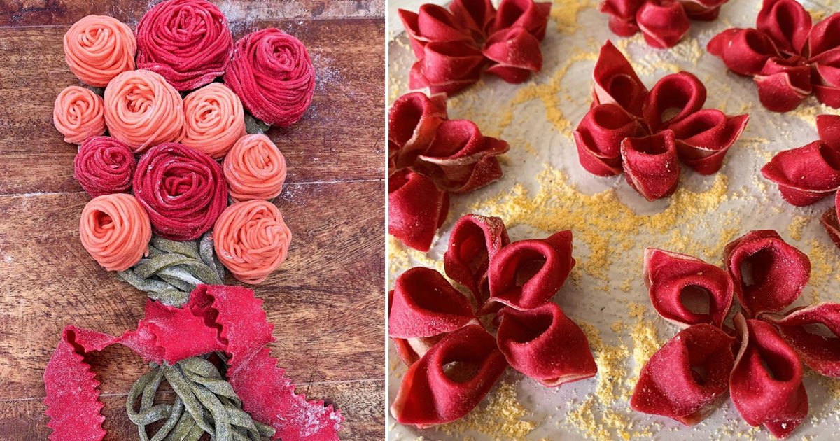 flower patterned pasta cook.jpg?resize=412,275 - 54-Year-Old Self-Taught Cook Creates Flower Patterned Pasta