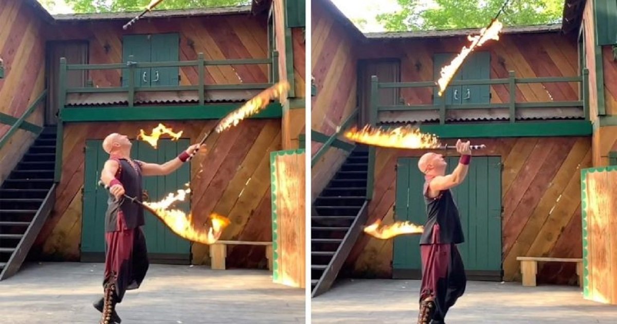 j3 1.jpg?resize=412,232 - Juggler Deftly Juggled Flaming Whips In A Guinness-Worthy Performance