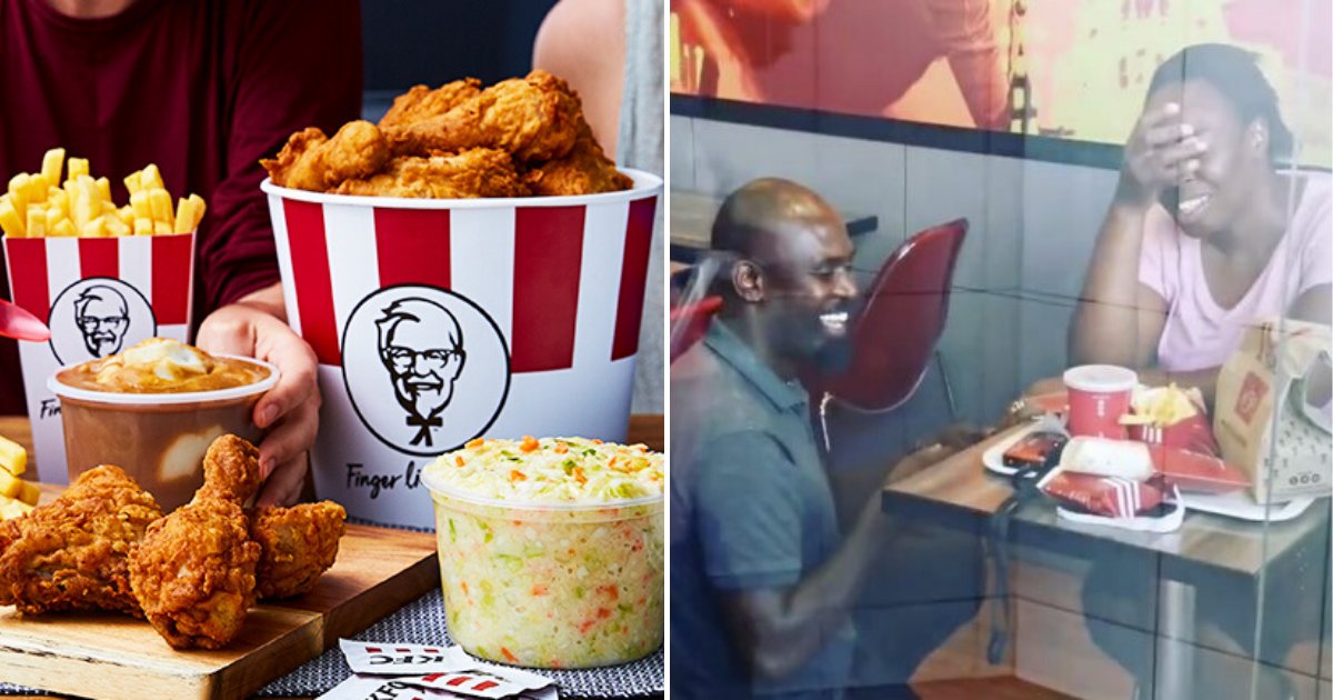 kfc7.png?resize=412,232 - KFC Tracked Down Couple Who Got Engaged In Their Restaurant And Gave Them A Big Surprise