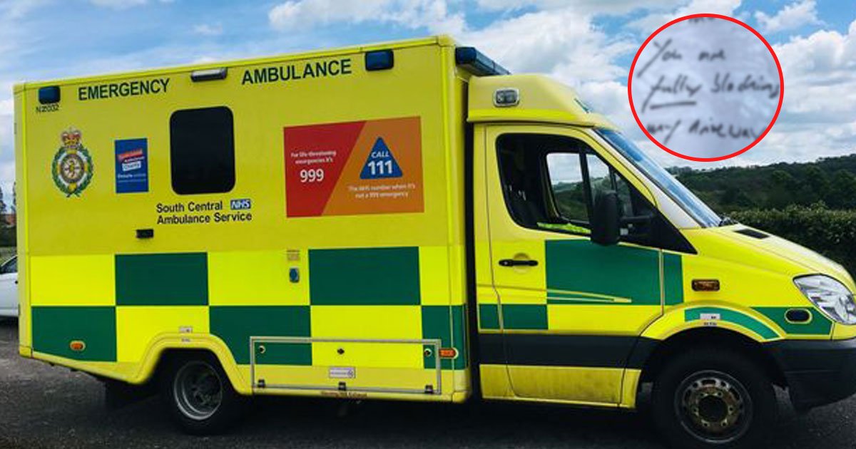 rude note for ambulance.jpg?resize=412,275 - Homeowner Slammed For Leaving A Rude Note For Ambulance Service Crew Members