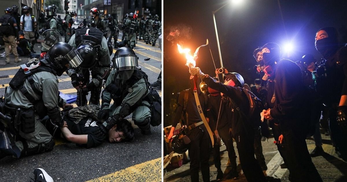 s5 6.jpg?resize=1200,630 - Hong Kong Protesters Used Flaming Arrows and Bows In Clash With The Police