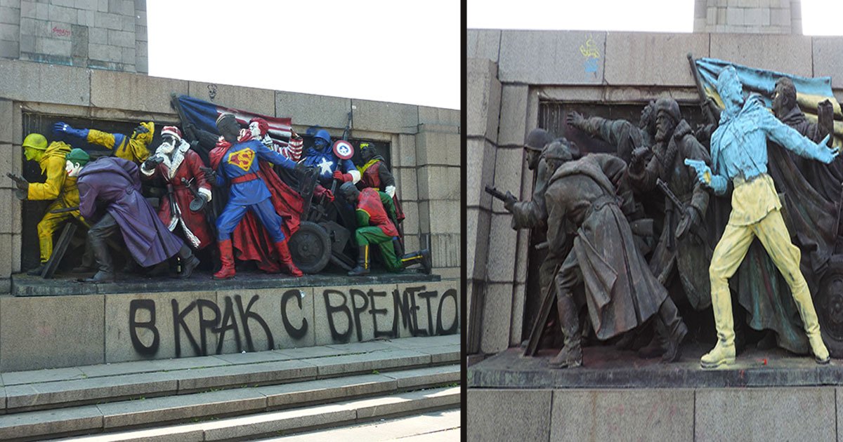 untitled 1 35.jpg?resize=1200,630 - Des Bulgariens transforment sans cesse un monument en différents sujets, dont Superman et le père Noël