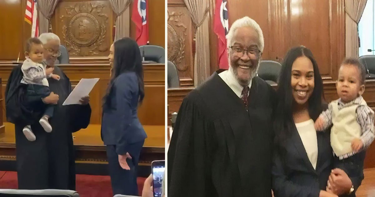 untitled 1 36.jpg?resize=412,275 - Judge Held New Lawyer's Baby While He Swore Her Into The State Bar