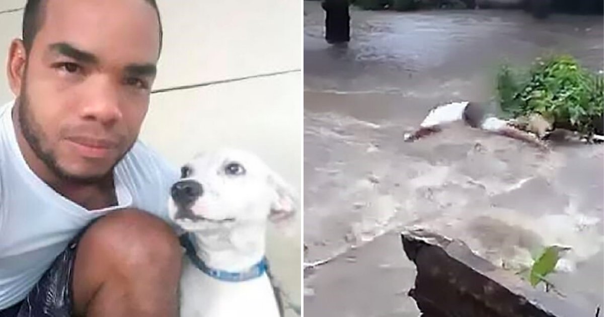 untitled design 6 2.png?resize=1200,630 - Un homme a sauté dans un torrent déchaîné pour sauver son chien en train de se noyer