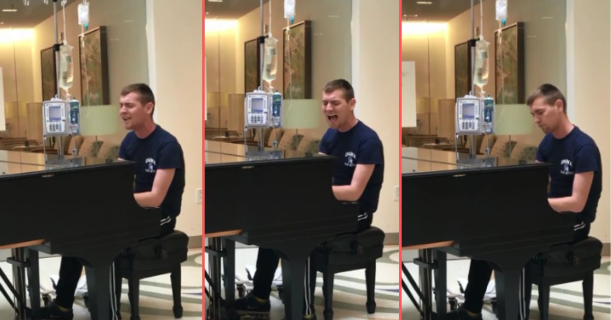 1 50.png?resize=412,232 - A Man Suffering From a Rare Disease Played Music to Make People Happy in The Hospital