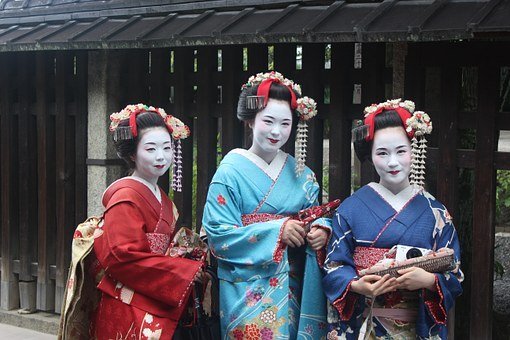 Geisha, Girls, Kimono, Culture, Woman