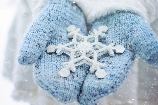 Snow, Winter, Mittens, Snowflake, Cold
