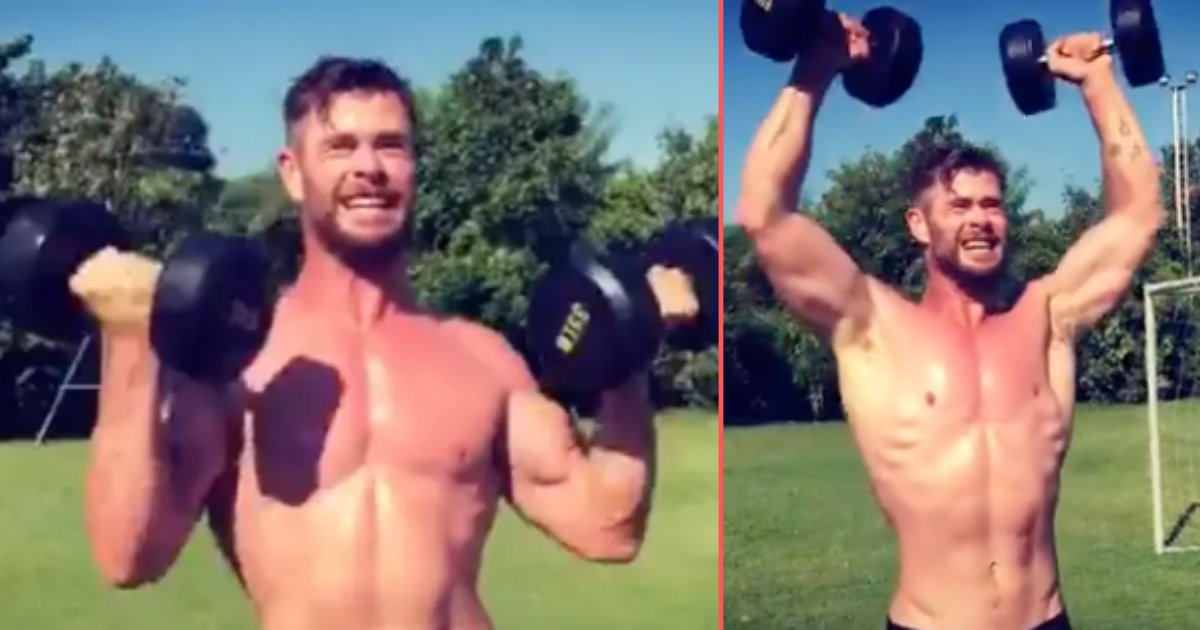 6 40.png?resize=1200,630 - To Raise Money For Firefighters, Chris Hemsworth Is Auctioning a One-Hour Workout With Him